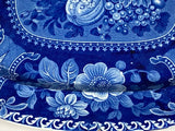 Historical Staffordshire Dark Blue Fruit And Floral Mellon Platter