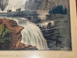 Original Currier Ives Print Trenton High Falls Great Condition