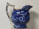 Historical Staffordshire Dark Blue Creamer Eagle On Urn By Clews