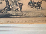 Original Currier & Ives Print American Homestead Winter Small Folio