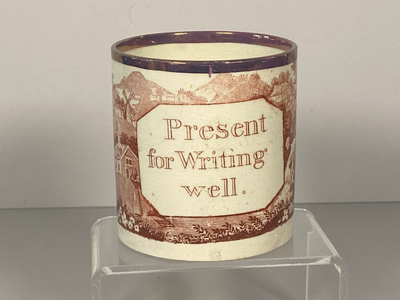 Staffordshire Creamware Children Mug A Present For Writing Well BB#22