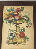 PB5 Original Currier & Ives Print “A Flower Stand”