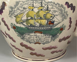 Staffordshire Sunderland Luster Ship Pitcher With Compass And Poem