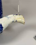 Historical Staffordshire Dark Blue Teapot Wadsworth Tower Connecticut