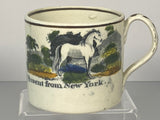 Staffordshire Children’s Mug Present From New York Rare States #BB75