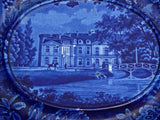 Historical Staffordshire Blue Soup Tureen La Grange Lafayette Residence