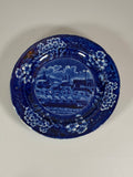 Historical Staffordshire Blue Set of 6 Landing Of Lafayette At Castle Gardens 7 3/4” Plates