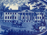 Historical Staffordshire Blue Platter Hospital Boston By Ridgway