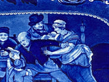 Historical Staffordshire Blue Platter Wilkie Series Valentine