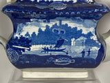 Historical Staffordshire Dark Blue Teapot Wadsworth Tower Connecticut