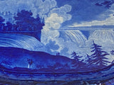 Historical Staffordshire Blue Platter Niagara From The American Side