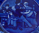 Historical Staffordshire Blue Dinner Plate The Valentine Wilkie Series
