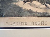 Original Currier & Ives Print Skating Scene Moonlight Best 50 Small Folio