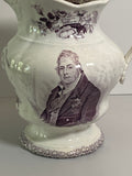 Staffordshire Mulberry Transfer Pitcher King William lV and Queen Adelaide 1831 British Royalty