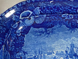 Historical Staffordshire Blue Platter View of Dublin By Wood