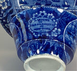 Historical Staffordshire Blue Landing Of Lafayette Cup and Saucer