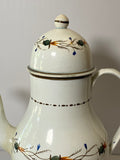 Staffordshire Pearlware Leeds Floral Coffee Pot Sprigs