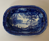 Historical Staffordshire Blue Vegetable Dish Tappen Bay From Greenburgh Vegetable Dish