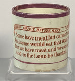 Staffordshire Creamware Children’s Mug Grace Before The Meat BB#40