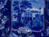 Historical Staffordshire Blue Vegetable Dish Charleston Exchange Battery Castle Gardens