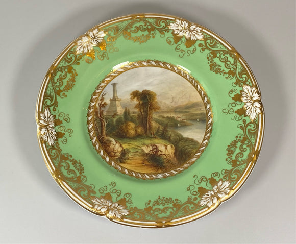 Historical Porcelain Painted Plate West Point Kosciusko Tomb Davenport