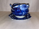 Historical Staffordshire Landing Of Lafayette Pierced Basket And Tray 1825