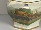 Historical Polychrome Transfer Pitcher With Landing Of Lafayette At Castle Gardens New York KO