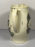 Staffordshire Creamware Liverpool Pitcher Polychrome U.S. Ship Washington Poem