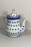 Staffordshire Flow Blue Amish Snowflake Coffee Pot