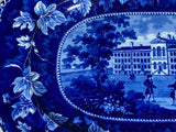 Historical Staffordshire Blue Platter AlmsHouse Boston