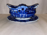 Historical Staffordshire Landing Of Lafayette Pierced Basket And Tray 1825