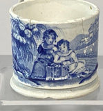 Staffordshire Blue Transfer Children’s Mug with Little Girls In A Field BB#134