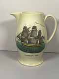 Staffordshire Creamware Liverpool Pitcher Polychrome Ship Cumberland Farmers Arms Eagle Shield
