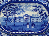 Historical Staffordshire Blue Platter Pennsylvania Hospital Ridgway