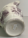 Staffordshire Mulberry Transfer Pitcher King William lV and Queen Adelaide 1831 British Royalty