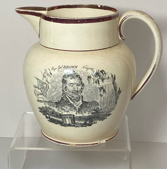 Staffordshire Creamware Liverpool War Of 1812 Pitcher Bainbridge And Gen. Brown