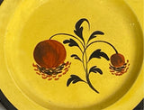 Staffordshire Canary Plate With Pomegranate Black Accent Border
