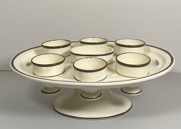 Staffordshire Creamware Egg Cup Stand With Cups