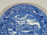Historical Staffordshire Blue City Hall New York Plate By Stubbs