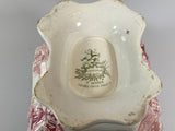 Staffordshire 2 Color Transfer Gravy Tureen Tray and Ladle Canova Pattern
