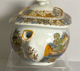 Staffordshire Salopian Pearlware Teapot With Oriental Pagoda Scene