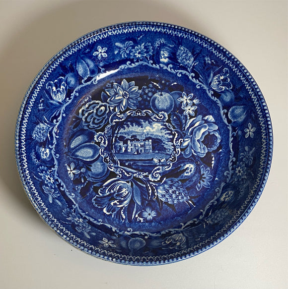 Historical Staffordshire Blue Beaded Rim Bowl Warleigh House Select Views