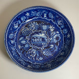 Historical Staffordshire Blue Beaded Rim Bowl Warleigh House Select Views