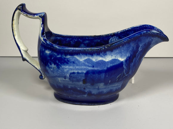 Historical Staffordshire Blue Creamer Catskill Mountains Hudson River LC2