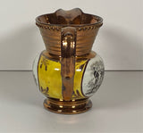 LB3 Historical Staffordshire Lafayette Surrender Of Cornwallis  Luster Creamer