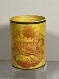 Staffordshire Canary Mug With Farmyard Rust Color Transfer Pigs