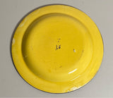 Staffordshire Canary Plate With Pomegranate Black Accent Border