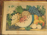 PB6 Original Currier & Ives Print “Fruit Autumn Varieties”