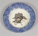 Staffordshire Spatterware Blue Spatter Eagle Shield Transfer Cup Plate RC
