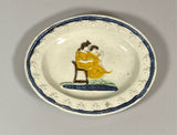 Staffordshire Pearlware Blue Edge Leeds Toy Platter Molded Sarah